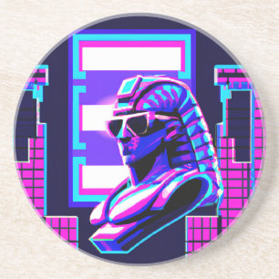 Synthwave Pharaoh Getränkeuntersetzer