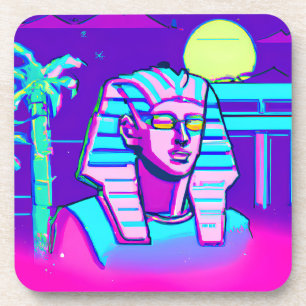 Synthwave Pharaoh Getränkeuntersetzer