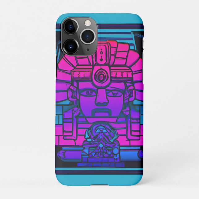 Synthwave Pharaoh iPhone Hülle (Rückseite)