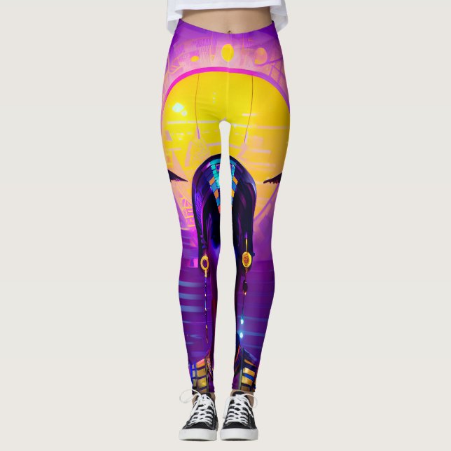Synthwave Pharaoh Leggings (Vorderseite)