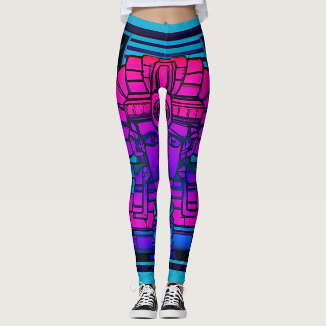 Synthwave Pharaoh Leggings (Vorderseite)