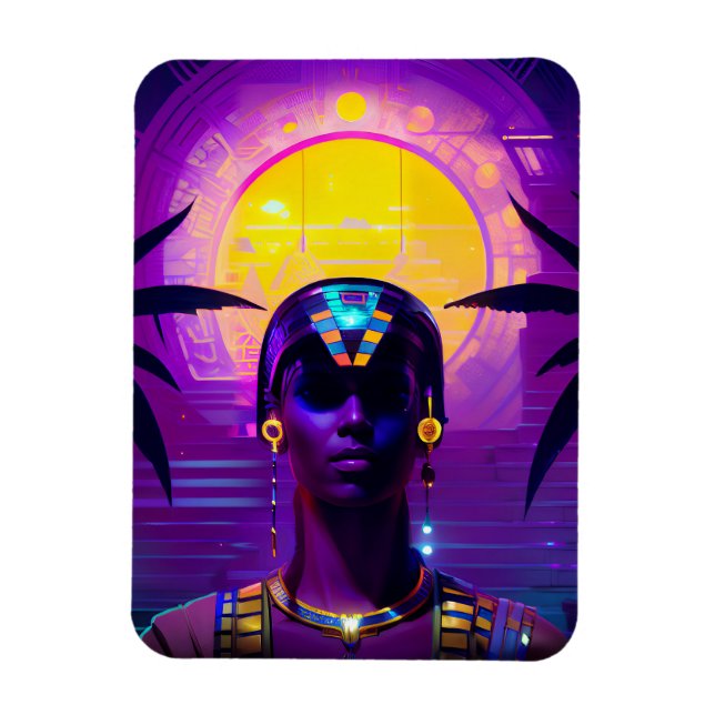 Synthwave Pharaoh Magnet (Vertikal)