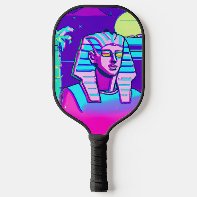 Synthwave Pharaoh Pickleball Schläger (Vorderseite)