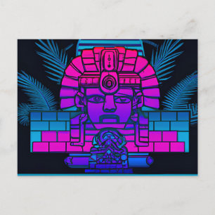 Synthwave Pharaoh Postkarte