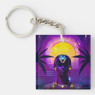 Synthwave Pharaoh Schlüsselanhänger
