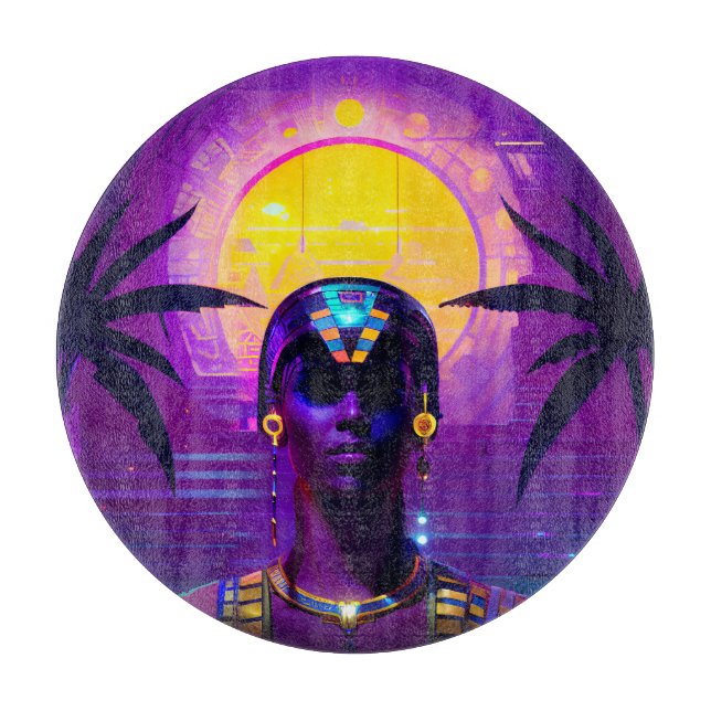 Synthwave Pharaoh Schneidebrett (Vorderseite)