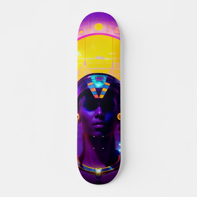 Synthwave Pharaoh Skateboard (Vorne)