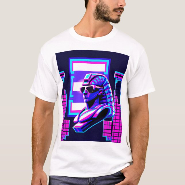 Synthwave Pharaoh T-Shirt (Vorderseite)