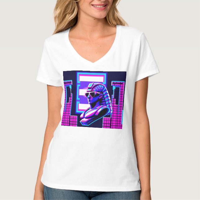 Synthwave Pharaoh T-Shirt (Vorderseite)