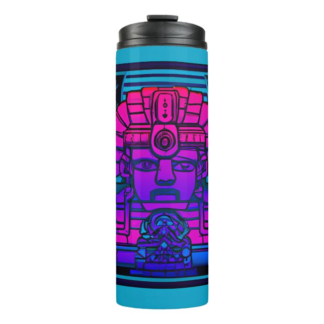 Synthwave Pharaoh Thermosbecher (Vorderseite)