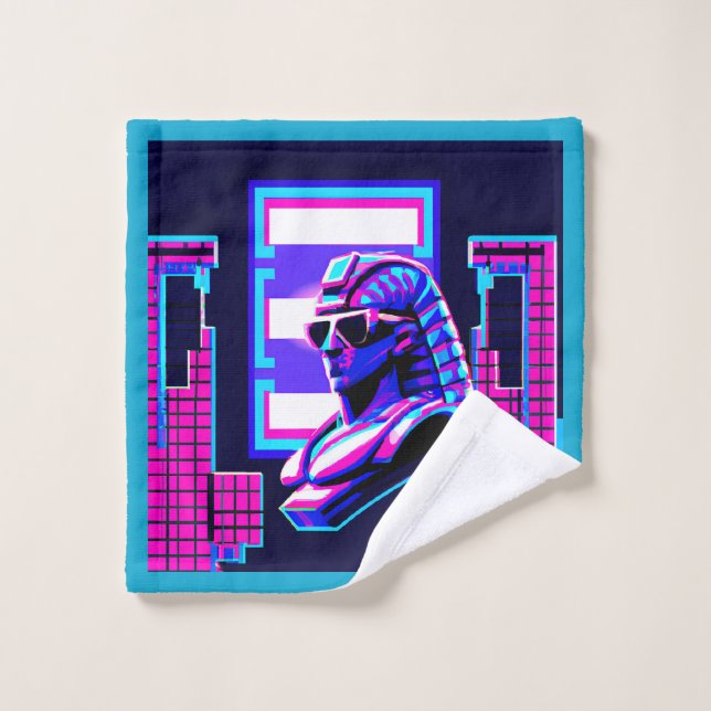 Synthwave Pharaoh Waschlappen (Waschlappen)