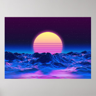 Synthwave-Poster Retrowave Wall Art Poster