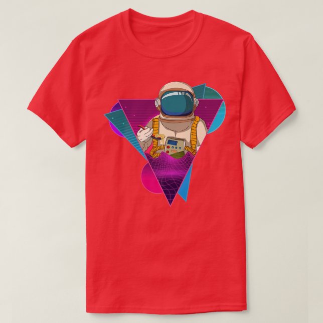 Synthwave Ramen Noodles Outer Space 80s Sprawave  T-Shirt (Design vorne)