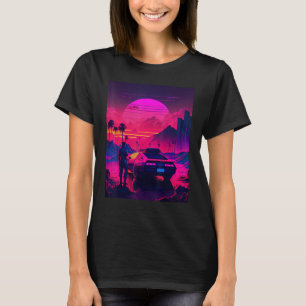 Synthwave-Retrowave-Design für die Musik der Achtz T-Shirt