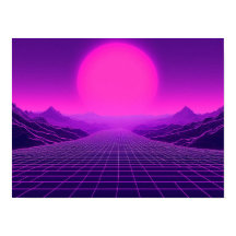 Synthwave Retrowave Landschaft Cyberpunk Stimmung