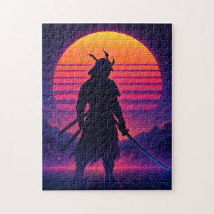 Synthwave Samurai – Retro Futuristic Neon Art
