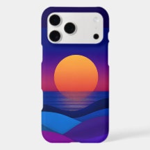 Synthwave-Sonnenuntergang Abstraktes Wellen iPhone