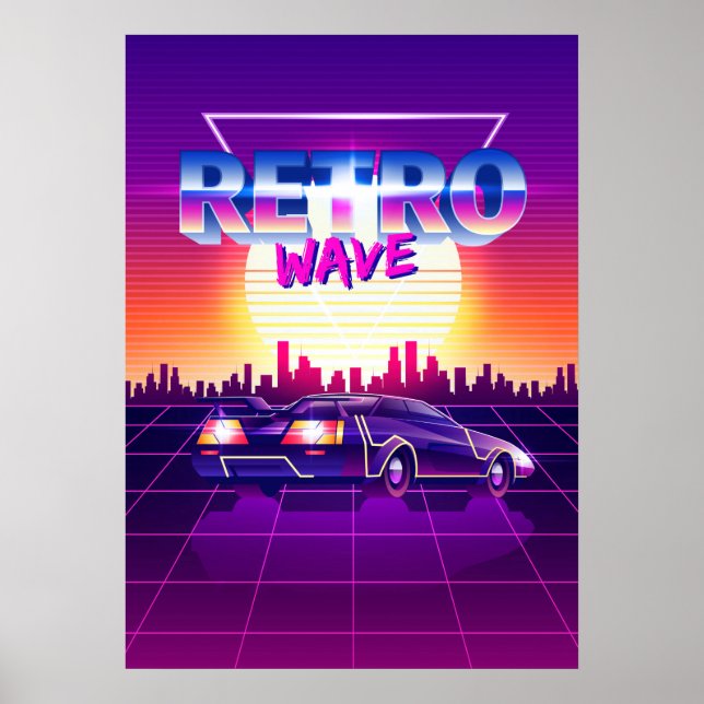 Synthwave Space: Retrowave Poster (Vorne)