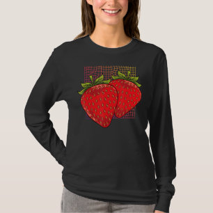 Synthwave Strawberries Frucht Red Berry Strawberry T-Shirt