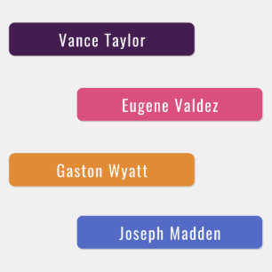 Synthwave Sunset Colors Waterproof Name Labels Etiketten