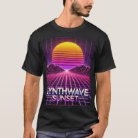 Synthwave Sunset Retro Futuristic Art Print - 80er