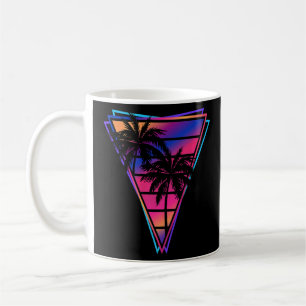 Synthwave Vaporwave Triangle Palm Trees Gradient Kaffeetasse