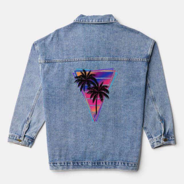Synthwave Vaporwave Triangle Palm Trees Gradient u (Verso)