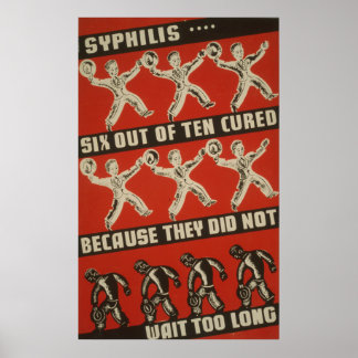 Syphilis 6 sur 10 soignés - Poster santé