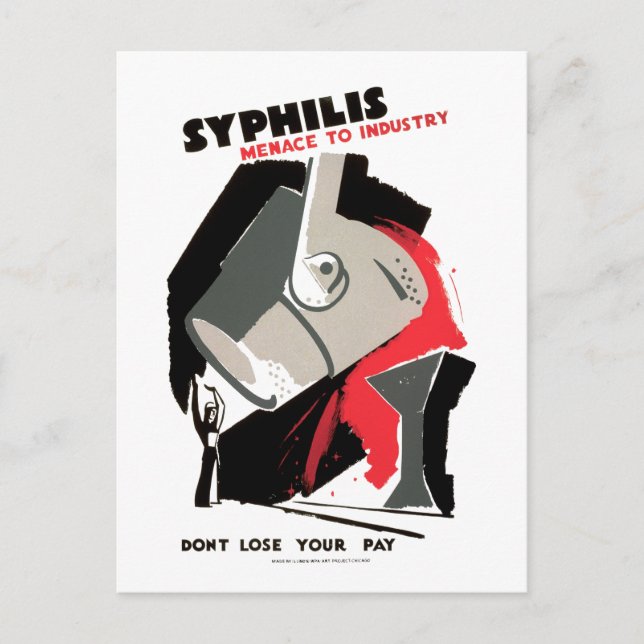 Syphilis ~ Bedrohung der Industrie Postkarte (Vorderseite)