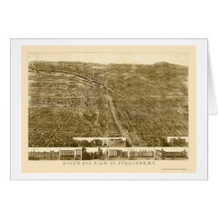 Syracuse, carte panoramique de NY - 1868