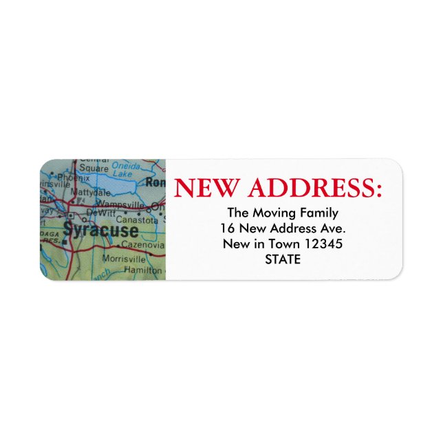 Syracuse New Address Label (Vorne)