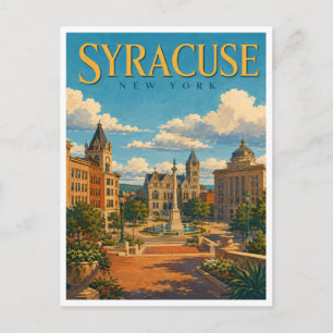 Syracuse New York Clinton Square GeoSaga Postkarte