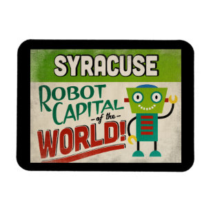 Syracuse New York Robot - Funny Vintag Magnet