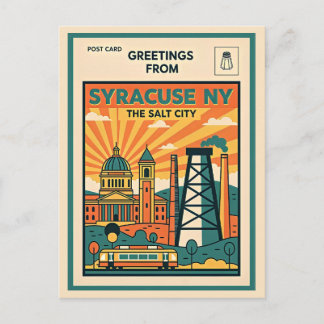 Syracuse NY Die Salz Stadt Retro Postkarte