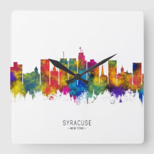 Syracuse USA Skyline Quadratische Wanduhr