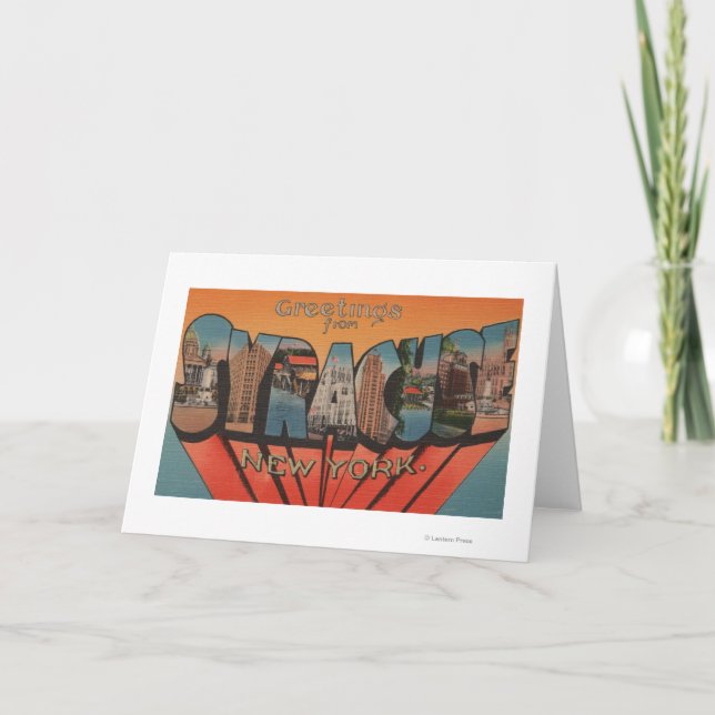 Syrakus, New York - große Buchstabe-Szenen Karte (Vorderseite)