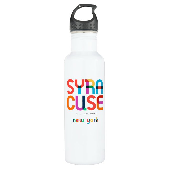 Syrakus New York Mid Century, Pop Art, Edelstahlflasche (Vorderseite)