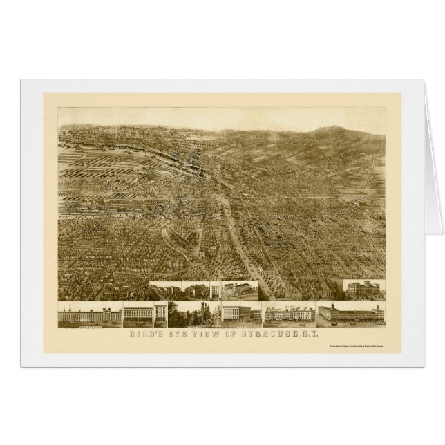 Syrakus, NY panoramische Karte - 1868 (Vorderseite (Horizontal))