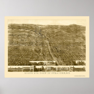 Syrakus, NY panoramische Karte - 1868 Poster