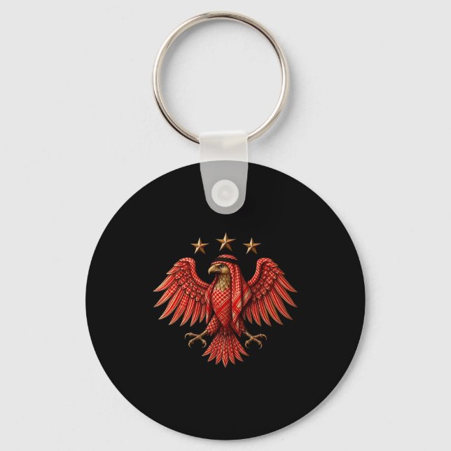 Syria Red Traditional Syrian Keffiyeh Eagle  Schlüsselanhänger (Vorderseite)