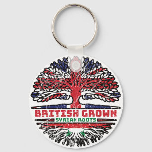 Syria Syrian Uk United Kingdom British Tree Roots Schlüsselanhänger