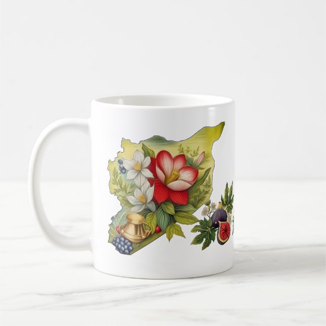 Syrien (Blume Karte) Botanische خ ر ط ة و ر س ي ا  Kaffeetasse (Links)