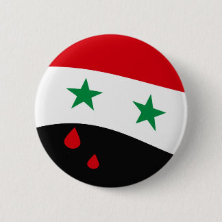 Syrien fahnenschwenkend mit blutroten Rissen Button