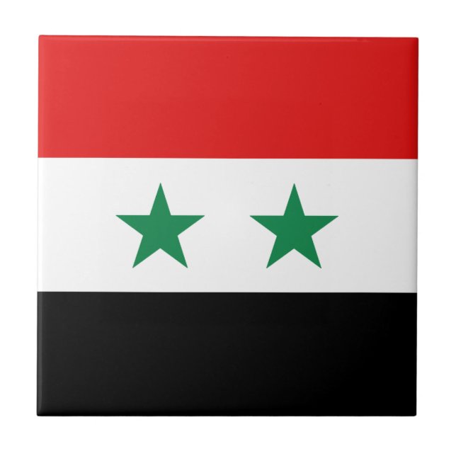 Syrien Flag Keramik Tile Fliese (Vorderseite)