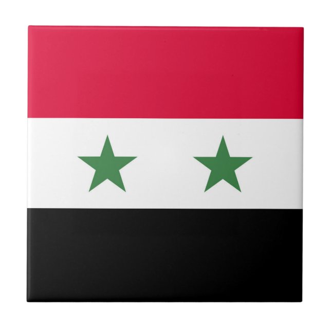 Syrien-Flagge Fliese (Vorderseite)