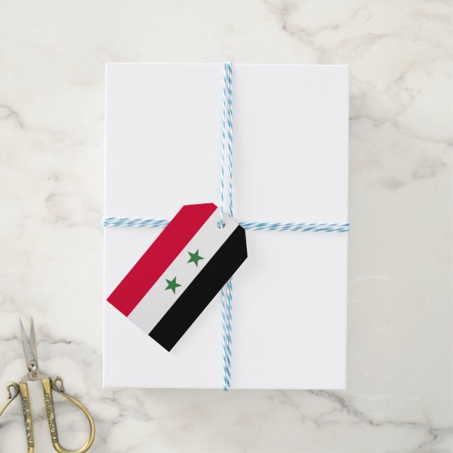 Syrien-Flagge Geschenkanhänger (Mit Garn)