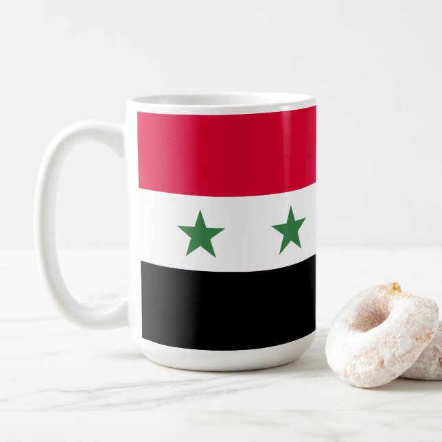 Syrien-Flagge Kaffeetasse (Mit Donut)