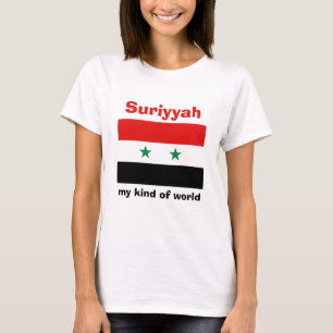 Syrien-Flagge + Karte + Text T-Shirt