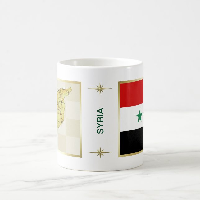 Syrien-Flagge + Karten-Tasse Kaffeetasse (Mittel)