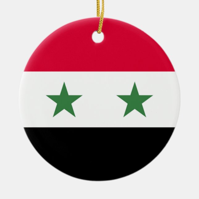 Syrien-Flagge Keramik Ornament (Vorne)